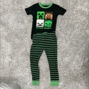 Carter's Minecraft Black and Green Pajama Set with Gaming Graphics 4T